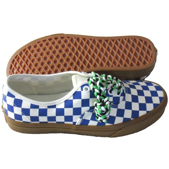 Vans Authentic Women's Blue White Checkerboard Canvas Gum Bottom shoes Size 8 - Picture 3 of 5